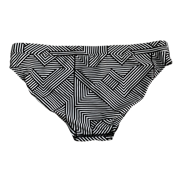 Women’s Swim Bottom SPORTI Black & White Chevron Drawstring Swim Bikini Bottom - Picture 2 of 4